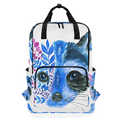 ZOMOY Mochilas，Mapache Azul Abstracto Deja Ramas aisladas，Nuevo portátil Informal Ligero Mochila de Lona Colegio Viaje Bolsa de Hombro Camping Escalada Senderismo Bolsas