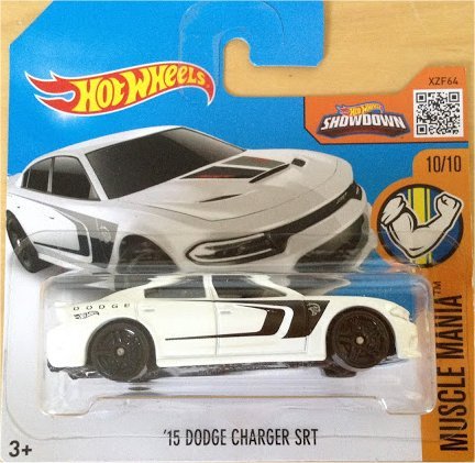 2016 Hot Wheels Muscle Mania '15 Dodge Charger SRT White 130/250 (Short Card)