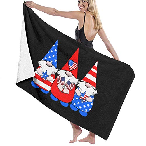 637 Bath Sheet Patriotic Gnomes 80X130Cm Toalla De Playa Navideña Altamente Absorbente Toallas De Baño De Microfibra Livianas De Secado Rápido para Deportes De Playa Viajes Piscina Gi