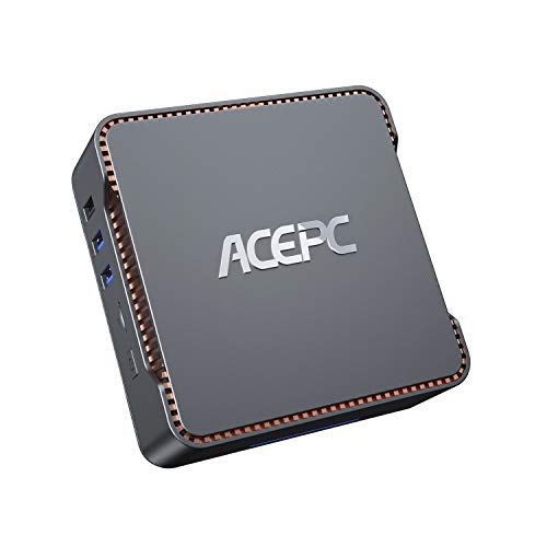 ACEPC AK3 Mini PC,Intel Celeron N3350,4GB DDR3+64 GB eMMC,Windows 10 Pro,Apoyo 2.5'' SATA SSD/HDD,Dual WiFi 2.4/5G, Bluetooth 4.2,4K HD,2 HDMI+1 VGA +USB 3.0 Puerto Mini Ordenadores de sobremesa