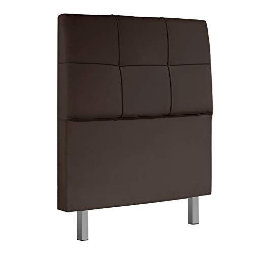 Adec - Chester, Cabecero Acolchado de Cama de Dormitorio Individual, Cabezal Acabado en símil Piel Color Chocolate, Medidas: 100 cm x 114 cm x 11 cm de Ancho