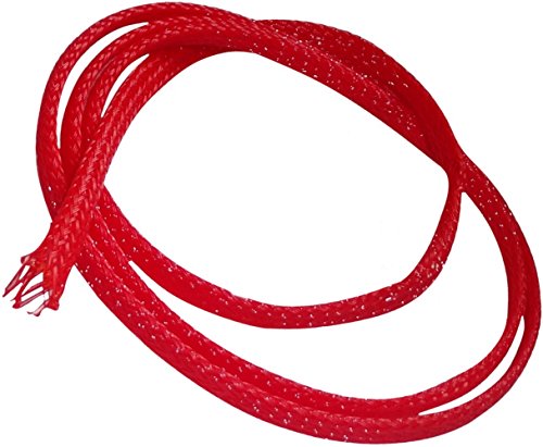 AERZETIX: 4.5 Metros 4mm (3-7mm) Funda Trenzada para Cables Mangas Trenzadas termorretráctil Color roja C14222