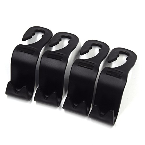 Alamor 4 Unids Asiento De Coche Gancho Trasero Resto De La Suspensión De Almacenamiento Holder Holder Organizador Universal-Negro