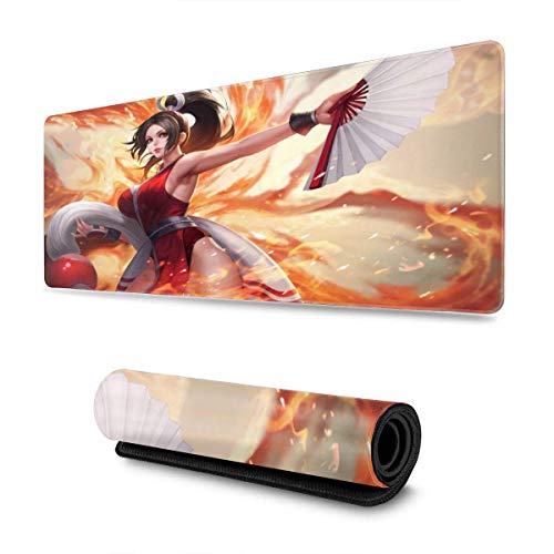 Alfombrilla de ratón Fatal Fury MAI Shiranui Rectangular de Goma Antideslizante para Deportes electrónicos, Alfombrilla Grande para Juegos dedicada, 30X80CM