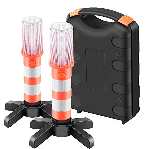 ALLOMN Linterna de Carretera, 2 PCS Luz Estroboscópica de Seguridad Tres Modos Luz de Advertencia de Tráfico Luz Antirrobos de Seguridad para Carretera Luz Estroboscópica de Emergencia SOS