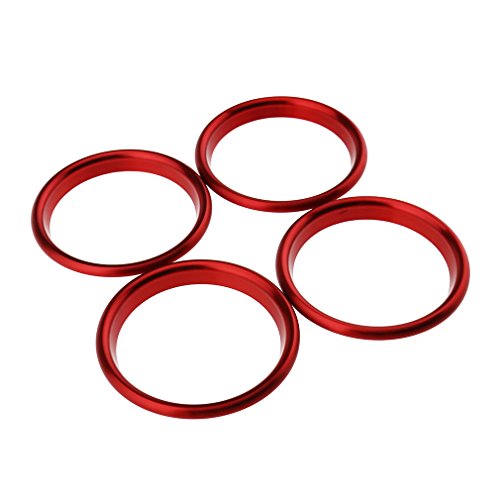 Anillos para marco de aire acondicionado del coche (4 piezas de color rojo de 5 x 6 cm)