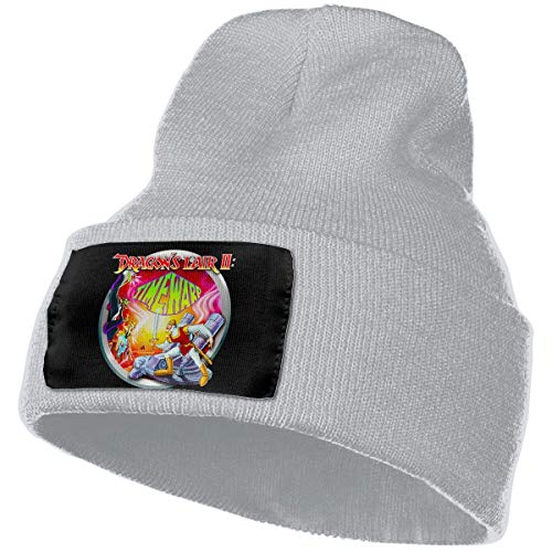 AOOEDM Hombres y mujeres Dragon 's Lair Ii Time Warp Skull Beanie Sombreros Gorros de punto de invierno Sombrero de esquí suave y cálido Negro