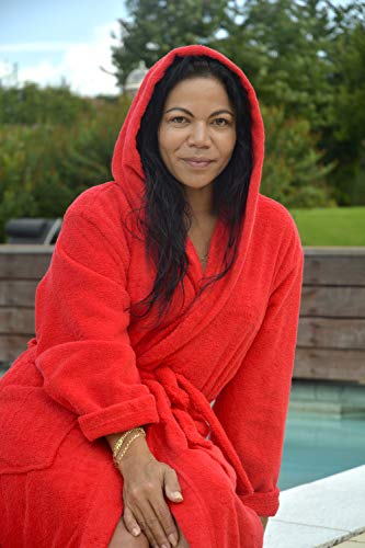 A&R Towels & Bathrobes ARTG Robezz® - Albornoz con cuello (rizo, talla 3XL), color rojo