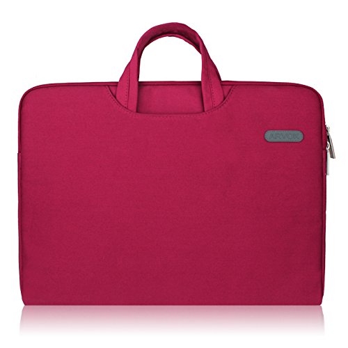 Arvok 15-15.6 Pulgadas Funda para Portátiles/Maletín Funda Bandolera para MacBook Pro Retina/MacBook Air/Protectora Funda Bolso para Acer/ASUS/DELL/Lenovo/HP/Samsung (Vino Rojo)