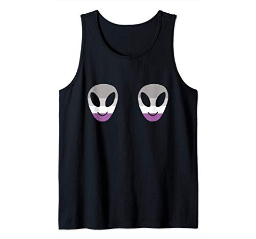 Asexual Alien Boobs LGBTQIA Aesthetic Ace Pride Flag Space Camiseta sin Mangas