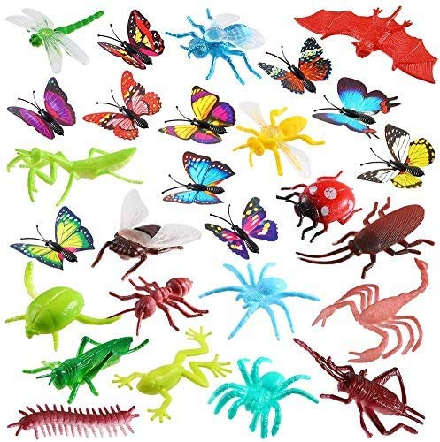 Auihiay 27 Piezas Mini Figuras de Insectos de plástico Juguetes Insectos Insectos para Fiesta temática de Insectos educación para niños