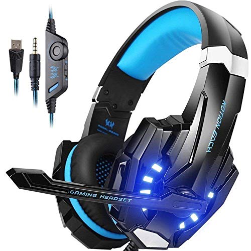 Auriculares para juegos para PlayStation PS4 3,5 mm Fortnite auriculares para PS4, PC, mando Xbox One (azul)