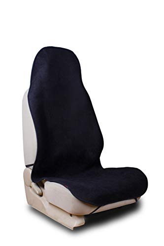 AUTO HIGH Fundas de Asientos Coche Universal, Negro, Cubiertas Asiento de Toalla de Poliéste, Secado Rápido y Sudor Absorbente Súper, Protector de Asiento Delanteros para Fitness, 1 Pack