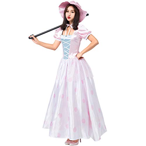 AYUSHOP Señoras Sexy nuevos Disfraces de Halloween Nueva muñeca de Juguete Rosa Disfraz de Cosplay Vestido de Princesa Rosa pastora, para Disfraces Fiesta Club Carnaval,M