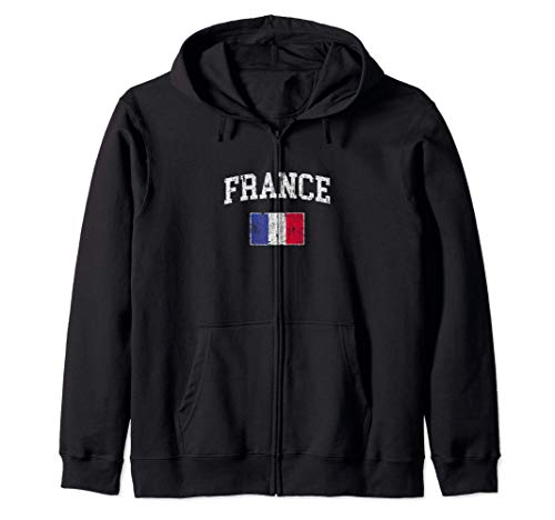 Bandera de Francia Vintage origen francés Sudadera con Capucha