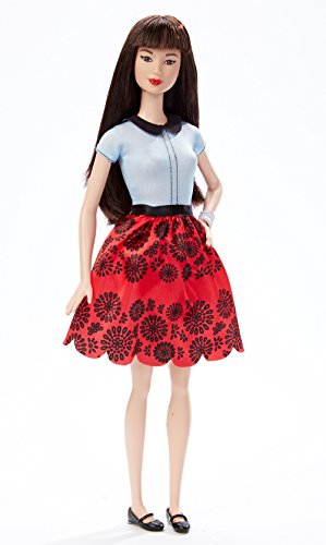 Barbie Fashionistas - Muñeca, Floral Rojo rubí (Mattel DGY61)