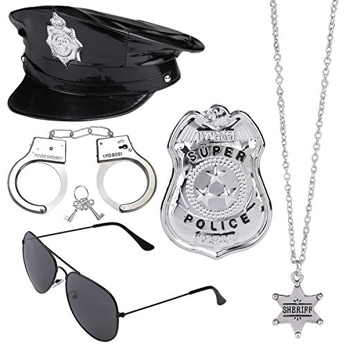 Beelittle Police Dress Up Accesorios de Disfraces para policía Swat FBI Costume Party Halloween Role Play (D)