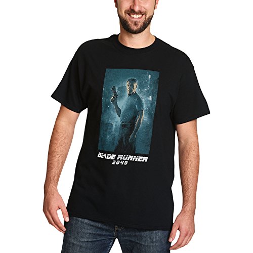 Blade Runner para Hombre de la Camiseta de Rick Deckard Tiro Lleno de la película en 2049 Negro de algodón - XXL
