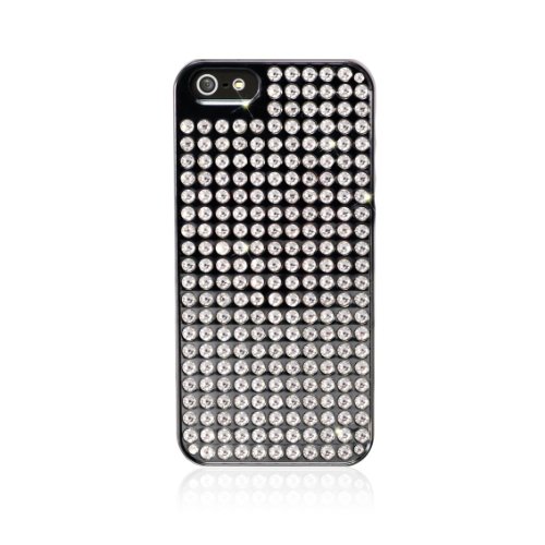 BlingMyThing EI5-BM-BK-CRY Pure Extravaganza - Funda para iPhone 5, diseño a cuadros, color negro