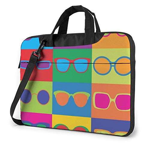 Bolsa de Asas para computadora portátil con Tablero de ajedrez de Colores para Gafas, Compatible con Ultrabook, Que Lleva un Bolso de Hombro con Correa,