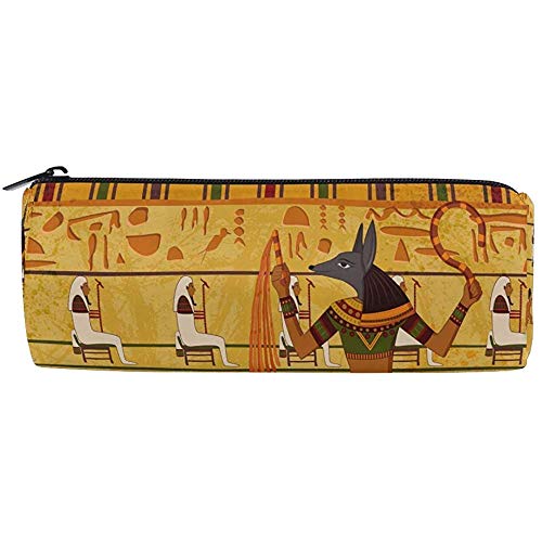 Bolsa de lápices étnica tribal del antiguo Egipto, estuche de lápices Bolso de cremallera Bolígrafo Bolsa de maquillaje Brocha para oficina de trabajo escolar, 7.7X7.7X20.5Cm