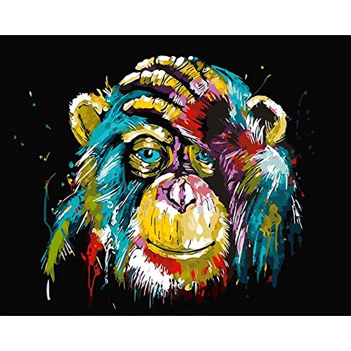 Bricolaje Pintura Al Óleo Por Número Kitcolore Orangutan Regalo De La Pintura Al Óleo De La Lona De Los Niños Adultos De Diy(Sin Marco)40X50Cm