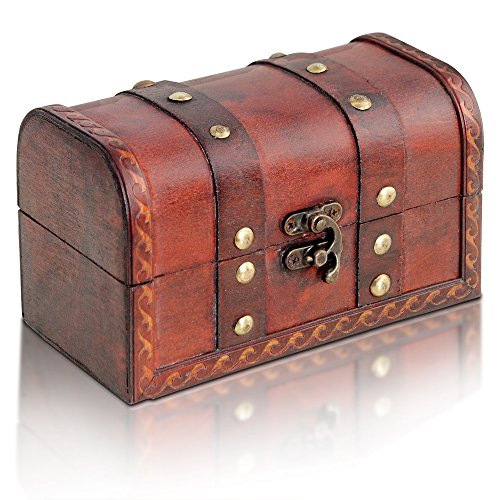 Brynnberg Caja de Madera Cofre del Tesoro Pirata de Estilo Vintage | Hecha a Mano | Diseño Retro |