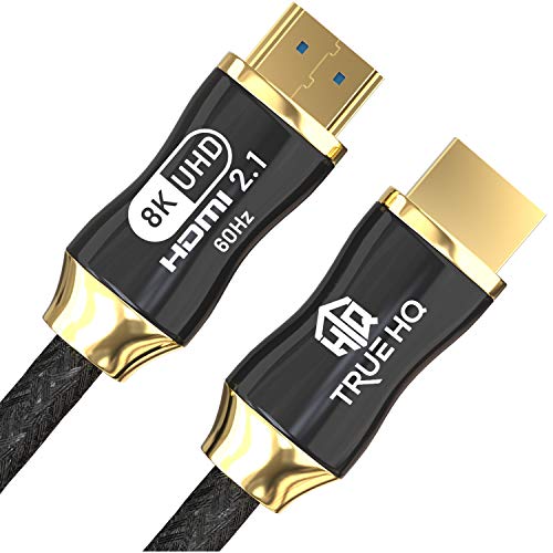 Cable HDMI 2.1 8K 2M 48Gbps de True HQ™ | Cable trenzado de alta velocidad premium 8K con Ethernet | 8K 60Hz 4K 120Hz UHD HDCP 2.2 eARC | Dolby Vision Dynamic HDR PS5 Xbox Series X