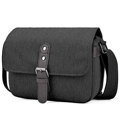 CADeN Bolso Impermeable para la cámara del Hombro, Bolso Informal D26 Negro（1 cámara 1 Lentes + Bolsa Interior extraíble + 3 años de garantía）