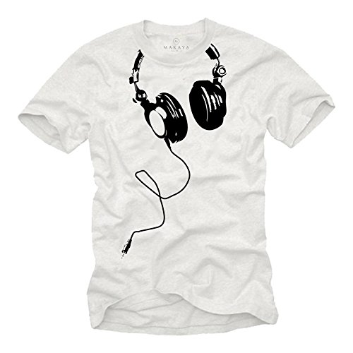 Camiseta con Auriculares Hombre DJ Beats Blancas S