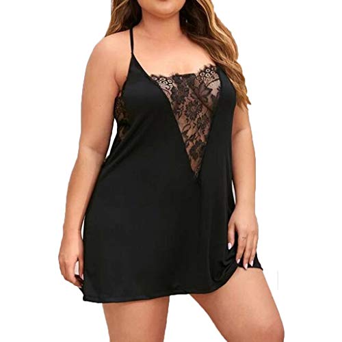 Camisón Mujer Sexy Lencería Vestido De Noche Tallas Grandes Babydoll Falda Antideslizante Moda Encaje De Malla Transparente Hombros Descubiertos Atractivas Erotica Pijama Ropa De Dormir Ropa Interior