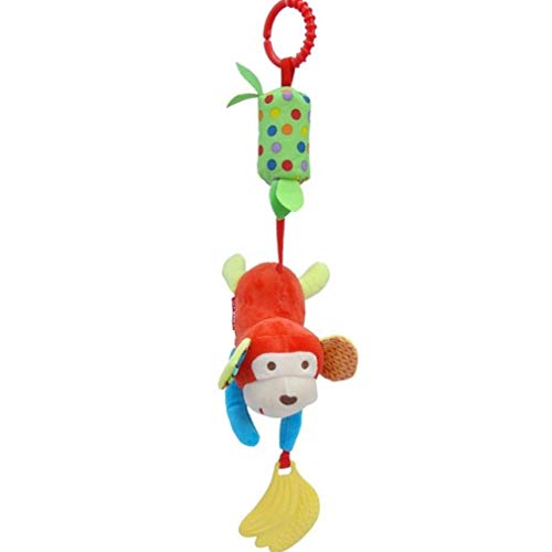 CandyTT Bebé niños sonajero Cochecito de Juguete Cochecito Cuna Colgante Suave Juguete de Felpa Clip de Animal Cuna de bebé Cama Campana Colgante Juguete de bebé (multicolormonkey)