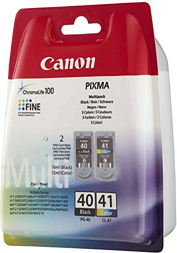 Canon PG-40+CL-41 Cartucho Multipack de tinta original Negro y Tricolor para Impresora de Inyeccion de tinta