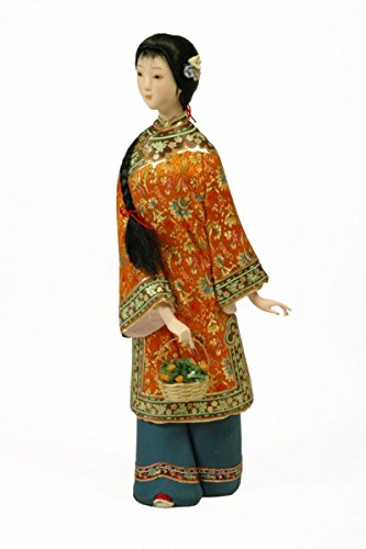 CAPRILO Figura Decorativa Oriental Mujer China Figuras Resina. 10 x 9 x 31 cm.