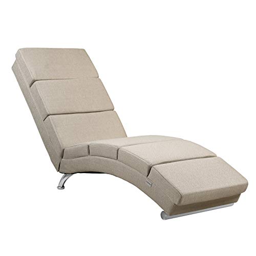 Casaria Diván Chaise Loungue 'London' Arena sillón Interior Respaldo Alto para salón hogar 186x55cm Capacidad de 180Kg