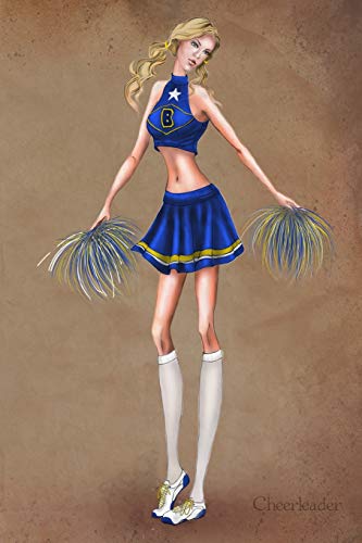 Cheerleader: Vintage Style Fashion Illustration Soft Cover Journal, Diary, Notebook with Lined Pages