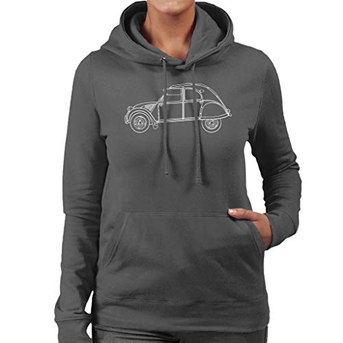 Citroën Sudadera con Capucha para Mujer Vintage 2CV Art Charcoal XXL