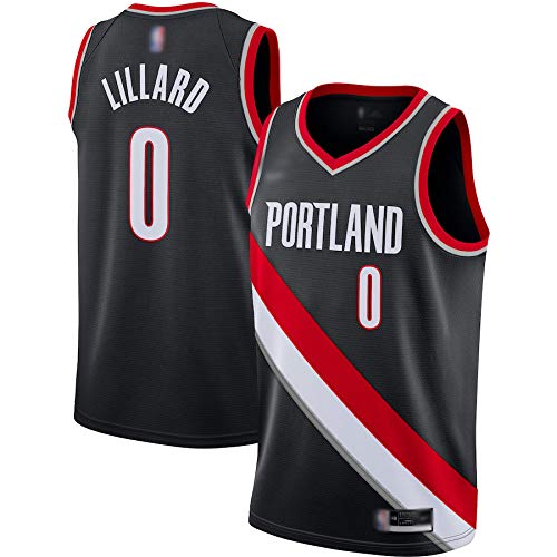 CJQH Camiseta de baloncesto al aire libre Damian Portland #0 Trail Blazers Lillard 2020/21 Jersey Transpirable Sudadera Para Hombres-Icon Edition-Negro