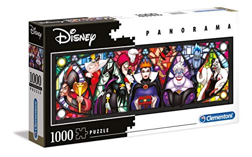 Clementoni- Puzzle 1000 Piezas Panorama Villanos (39516.3)