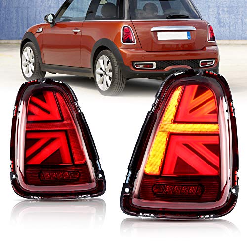 Conjunto Completo de Luces Traseras LED para Mini Cooper S R55 R56 One Hatch/Hatchback[2011-2013]Faros Traseros, Luz Trasera Instalación Plug & Play (Rojo)
