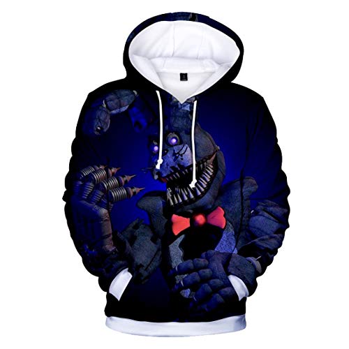 CTOOO Five Nights At Freddy Impresión Digital 3D Sudadera con Capucha De Manga Larga para Hombres Y Mujeres XXS-XXXL