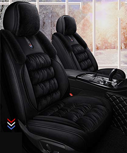 Cubiertas de asiento de automóvil, invierno Cubiertas de asiento universales de lujo cálidas Universal Apto para la mayoría de los modelos de 5 plazas para Toyota, Audi, Hyundai,D