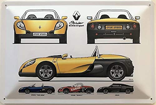 Deko7 Cartel de Chapa 30 x 20 cm Renault Sport Spider