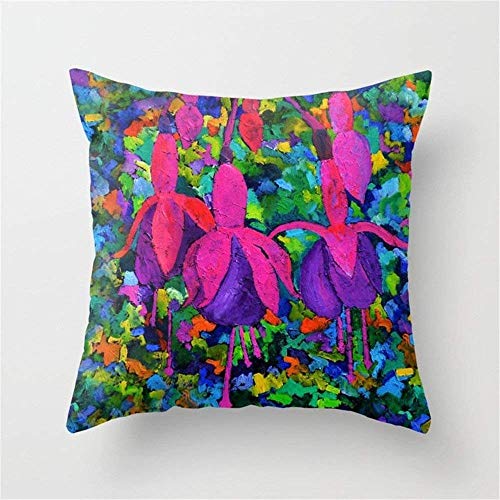 Desconocido Fucsia Floreal Fantasy Throw Pillow Cushion Cover,Size:20x20 Inches/50 cm x 50 cm