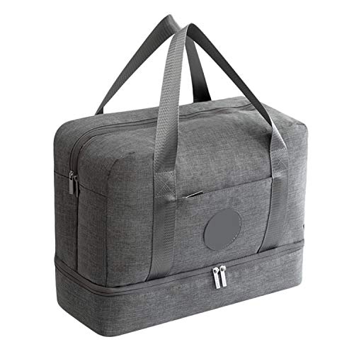 Desconocido JIER Húmedo y Seco de Separación Estanco Paquete Lavado Viaje Bolsa Neceser Maquillaje Bolsa Almacenamiento de Viaje Bolsa Impermeable Multifuncional Bolsa para Hombre y Mujer (Gris)