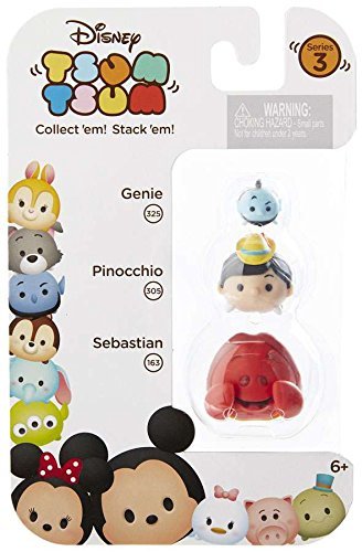 Disney Tsum Tsum Series 3 Genie, Pinocchio & Sebastian 1 Minifigure #325, 305 & 163 by Disney