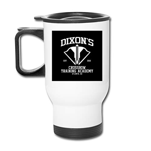 Dixons Crossbow Training Academy Walking Dead Vaso de acero inoxidable con doble pared y tapa a prueba de salpicaduras para bebidas frías y calientes