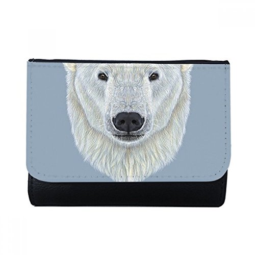 DIYthinker Blanco del Norte Salvaje del Oso Polar de múltiples Funciones Animal de la Carpeta de Cuero de imitación Regalo Tarjeta Monedero