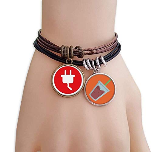 DIYthinker Rojo Patron Enchufe Cable Cable de Carga Pulsera Brazalete Cuerda Jugo