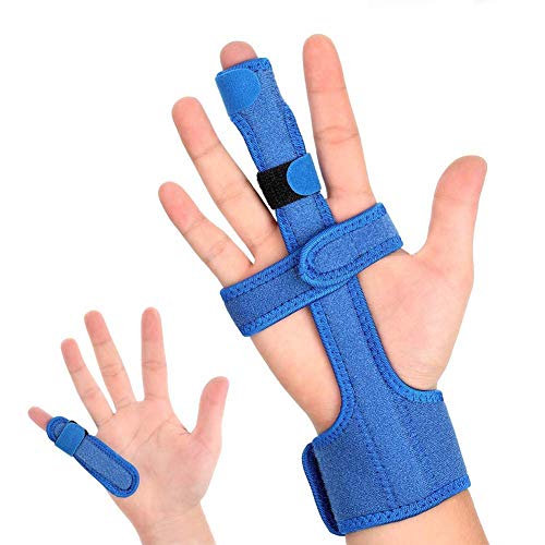 Doact Férula del Dedo, Dedo Extensión Férula para Dedo Roto y Férula de Gatillo, Fijación del Alivio del Dolor Ayuda de Aluminio Incorporada, Férula Pulgar, Dedo de Martillo, Fracturas Dedos(5 PCS)